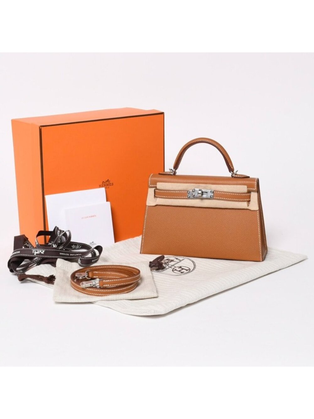 Hermes Mini Kelly 2 Mini Handbag Gold Silver